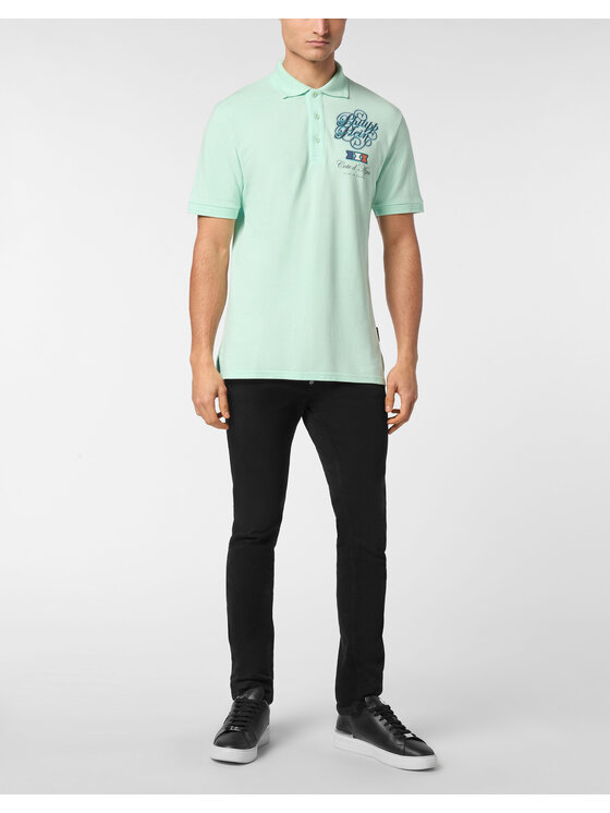 PHILIPP PLEIN PHILIPP PLEIN Polo 24915 Zielony Slim Fit