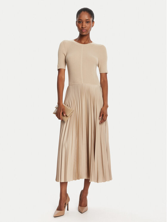 BOSS BOSS Rochie de zi Fadridi 50535658 Bej Regular Fit