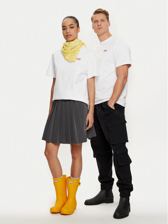 Hunter Hunter T-Shirt HARU0006242 Biały Regular Fit