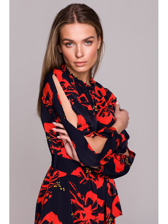 Stylove Stylove Koktejlové šaty S307 Tmavomodrá Regular Fit