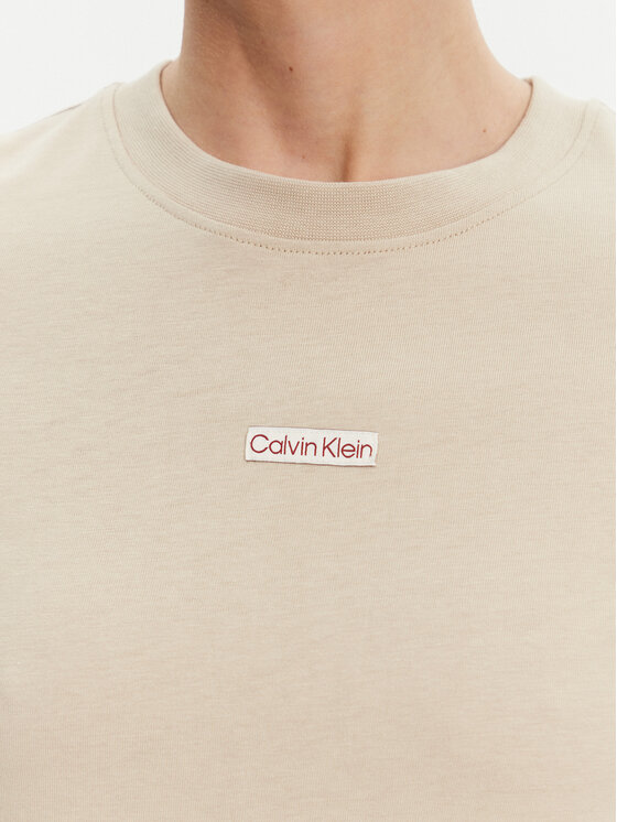 Calvin Klein Jeans Calvin Klein Jeans T-Shirt Placed Institutional J20J225524 Beżowy Slim Fit