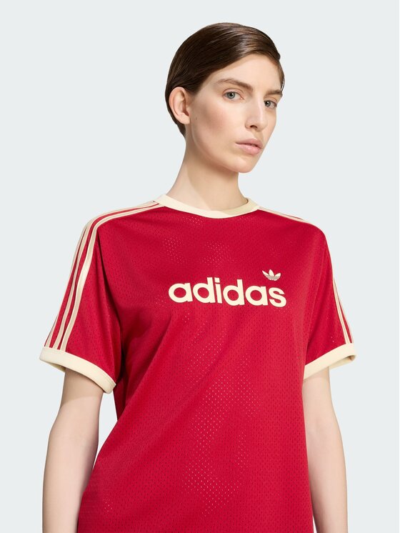adidas adidas T-Shirt LINEAER MESH TEE Czerwony Regular Fit