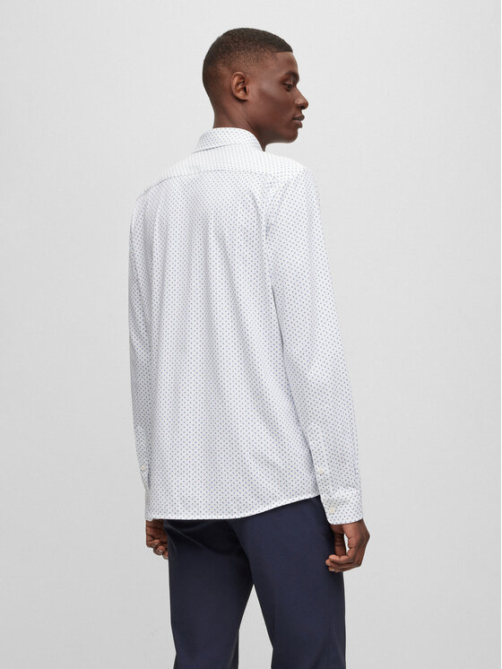 BOSS Boss Marškiniai P-Roan 50497111 Balta Slim Fit