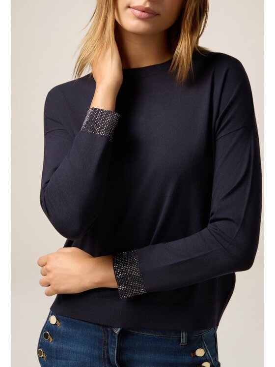 Oltre Oltre Maglione M298J005033N034 Blu Slim Fit