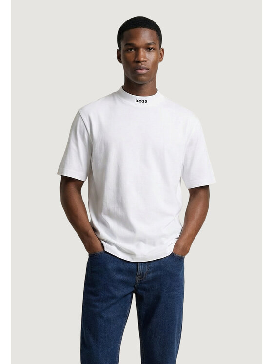 BOSS BOSS T-shirt Tee Collar 10279542 Bianco Casual Fit