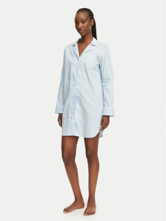 LAUREN RALPH LAUREN LAUREN RALPH LAUREN Noční košile ILN32507 Světle modrá Relaxed Fit