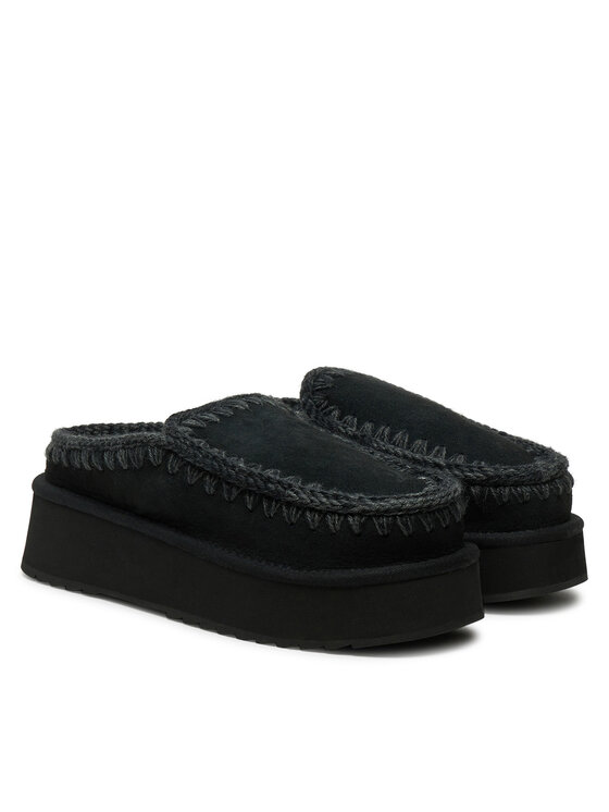Mou Mou Bačkory Clog Eskimo Platform FW681004A Černá