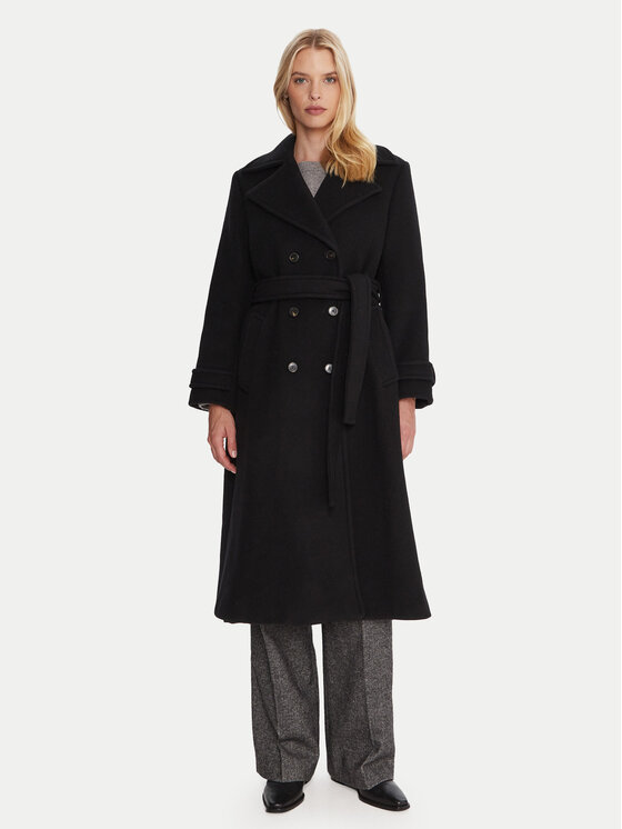 Marella Marella Cappotto di lana Balcone 2523016112 Nero Regular Fit