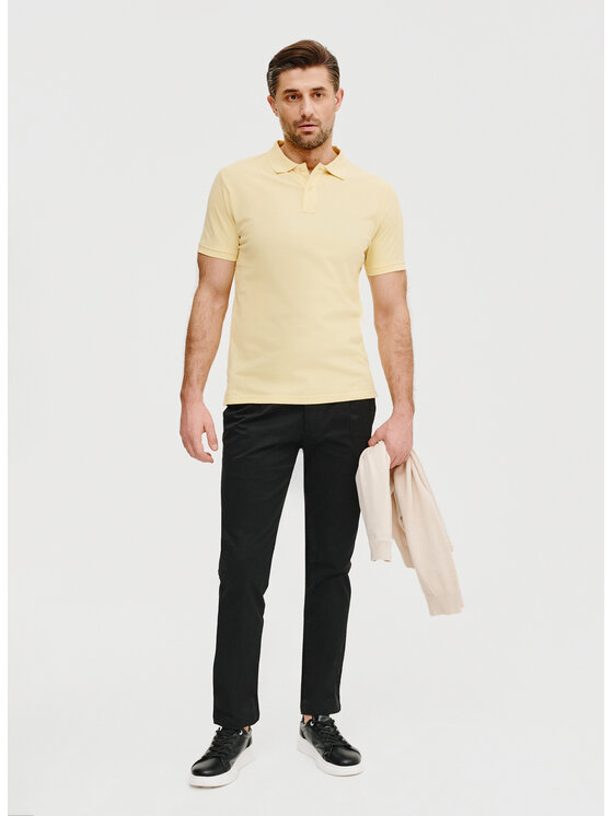 Pako Lorente Pako Lorente Polo P25SF-TX-003 Żółty Classic Fit