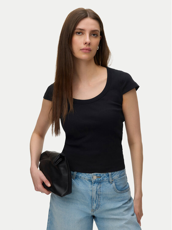 Vero Moda Tricou Chloe 10344953 Negru Slim Fit