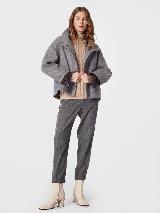 Peserico Peserico Volneni plašč E21360D00A Siva Regular Fit