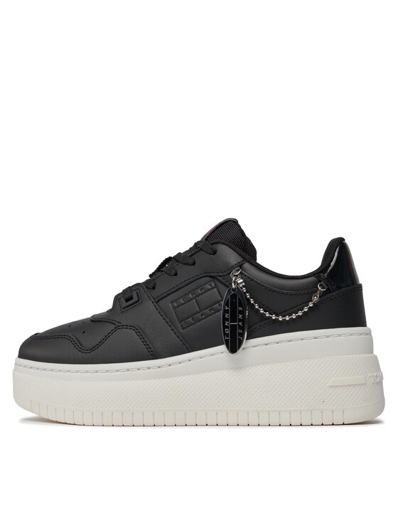 Tommy Jeans Tommy Jeans Sneakersy Tjw Retro Basket Flatform Charm EN0EN02421 Čierna