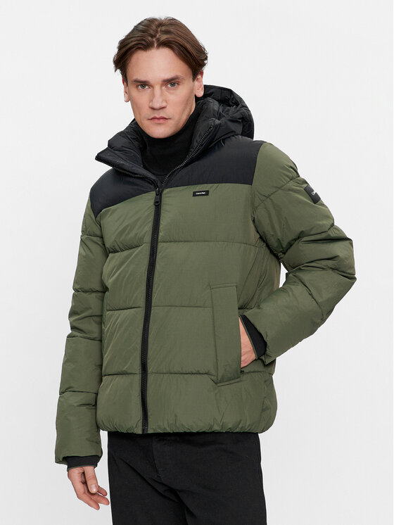 Calvin Klein Giubbotto invernale Crinkle K10K112227 Verde Regular Fit, taglia : L