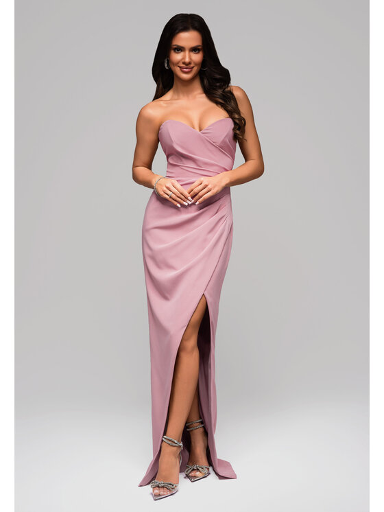 Ombre Ombre Sukienka wieczorowa LA-OM-DLR094 Różowy Regular Fit