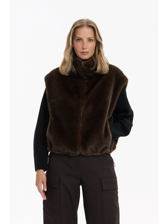 Deni Cler Milano Deni Cler Milano Bezrękawnik T-DC-4053-F5-76-78-1 Brązowy Regular Fit