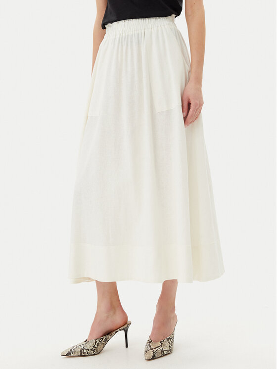 YAS YAS Maxi szoknya Flaxy 26036370 Fehér Regular Fit