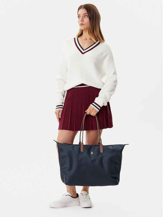 Tommy Hilfiger Tommy Hilfiger Handtasche Popette Maxi Tote AW0AW17996 Dunkelblau