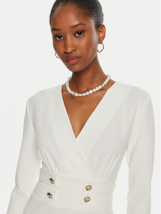Rinascimento Rinascimento Abito da cocktail CFC0119920003 Bianco Regular Fit