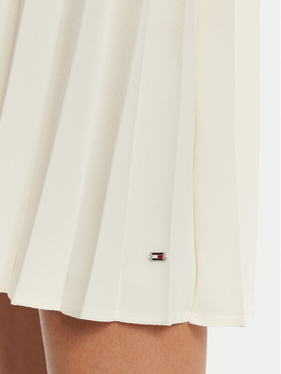 Tommy Hilfiger Tommy Hilfiger Plisovaná sukně WW0WW43886 Écru Regular Fit