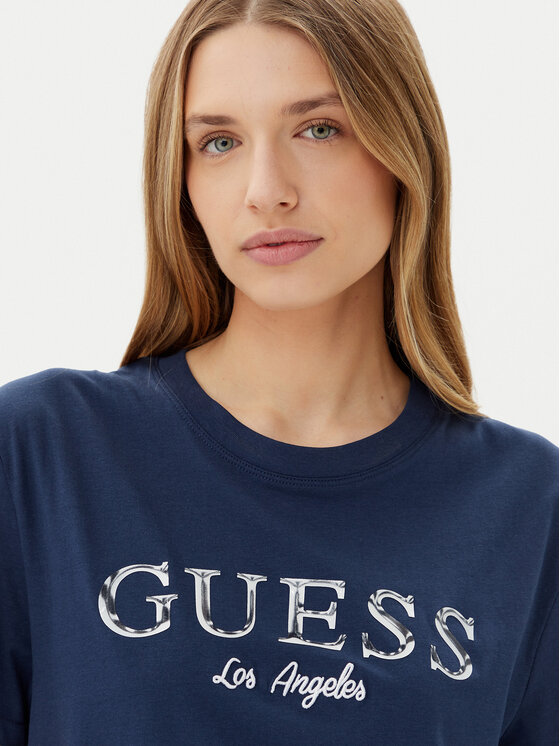 Guess Guess Tricou V5GI09 K9RM1 Bleumarin Regular Fit