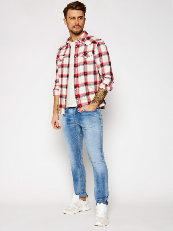 Tommy Jeans Prigludę (Slim Fit) džinsai Scanton Heritage DM0DM08006 Mėlyna  Slim Fit • Modivo.lt