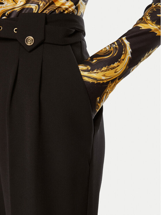 Versace Jeans Couture Versace Jeans Couture Kalhoty z materiálu 77HAA117 Černá Straight Fit