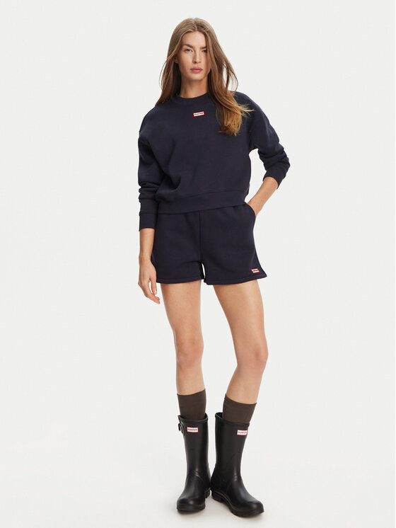 Hunter Hunter Džemperis Tina HARW0042242 Tamsiai mėlyna Cropped Fit
