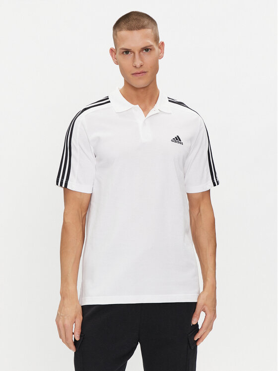 adidas adidas Polokošile Essentials Piqué Embroidered Small Logo 3-Stripes Polo Shirt IC9312 Bílá Regular Fit