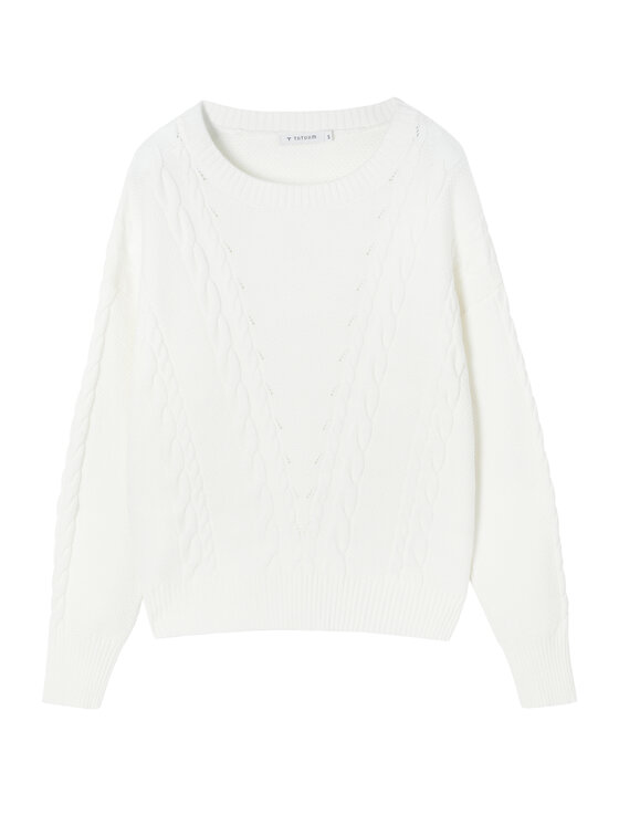 TATUUM Tatuum Sweter EVERELY Écru Classic Fit