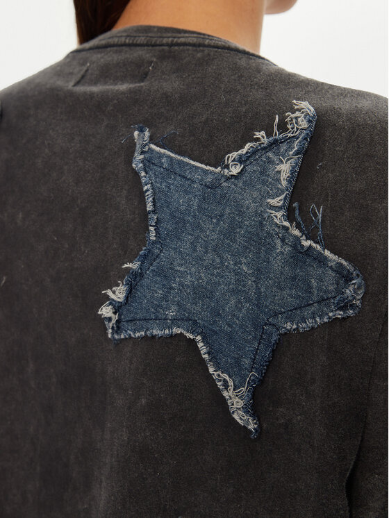 One Teaspoon One Teaspoon Tričko Denim Star 26858 Sivá Relaxed Fit
