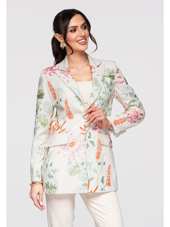 Ombre Ombre Sako OW-BLZB-0107 Béžová Slim Fit