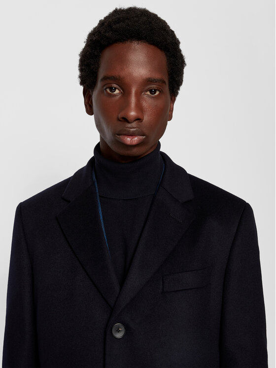 BOSS Boss Вълнено палто Nye2 50438689 Тъмносин Regular Fit