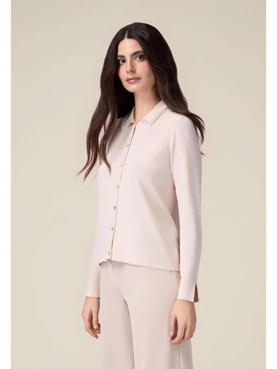 Oltre Oltre Kardigan M108J004834N002 Écru Regular Fit