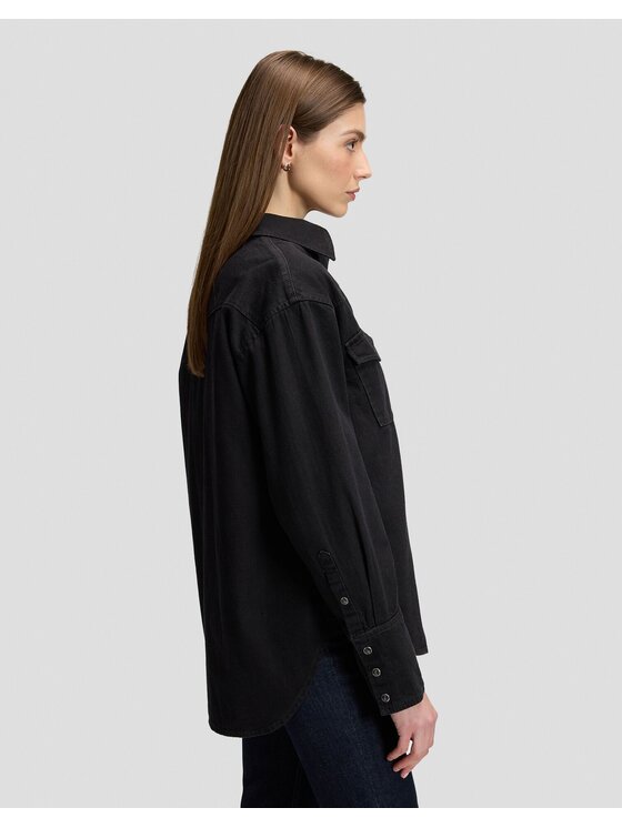 Lee Lee Koszula ESSENTIAL WESTERN SHIRT Czarny Relaxed Fit