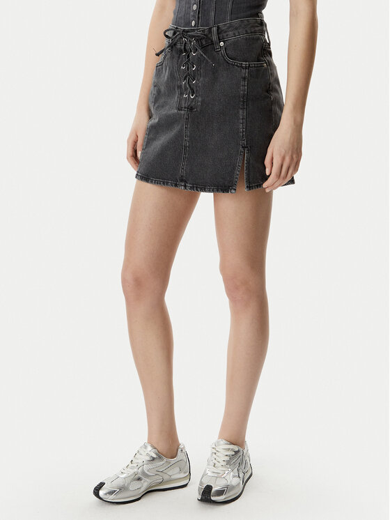 Karl Lagerfeld Jeans Spódnica jeansowa B2W12021 Czarny Regular Fit