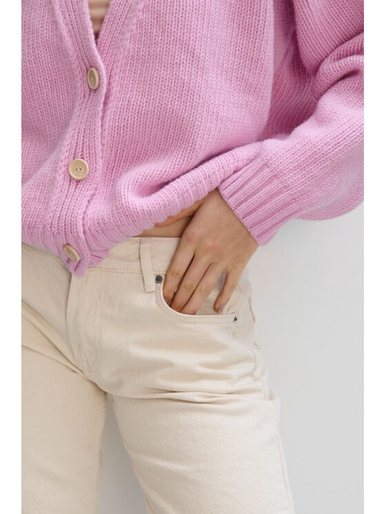 Fobya Fobya Kardigan F2117 Różowy Basic Fit