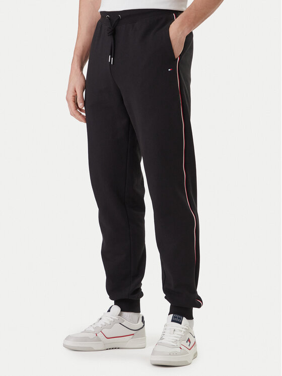 Tommy Hilfiger Tommy Hilfiger Melegítő alsó Global Stripe MW0MW42882 Fekete Regular Fit