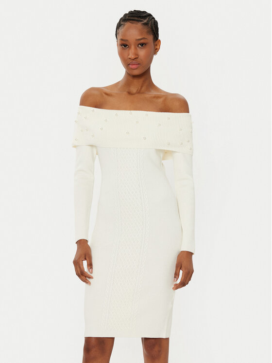 Guess Guess Rochie tricotată W5RK0G Z2YJ2 Écru Regular Fit