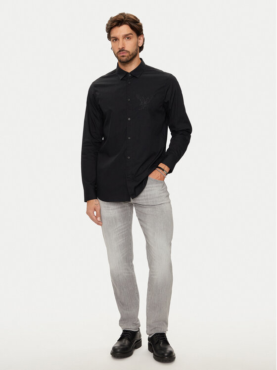 Armani Exchange Armani Exchange Koszula 6DZC10 ZNXLZ 1200 Czarny Slim Fit