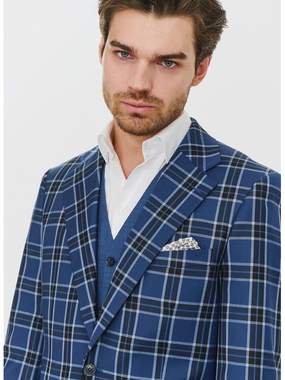 Pako Lorente Pako Lorente Marynarka P24SP-3X-002 Granatowy Slim Fit