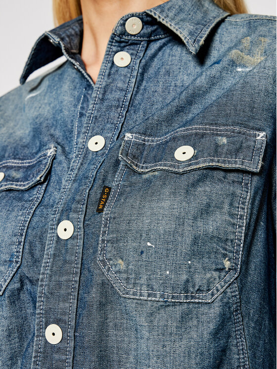 G-Star Raw Camicia Kick Back Worked D19020-C611-C244 Blu scuro Regular Fit  • Modivo.it