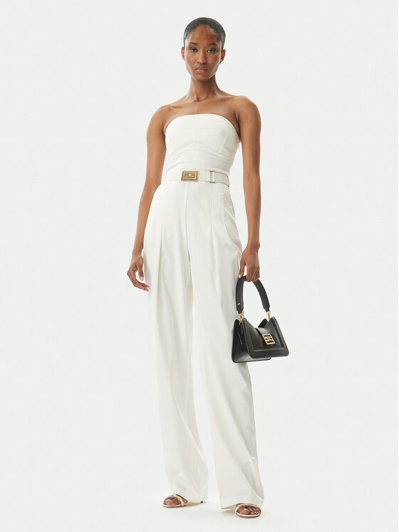 Elisabetta Franchi Elisabetta Franchi Salopetă TU05152E2 100 Écru Regular Fit