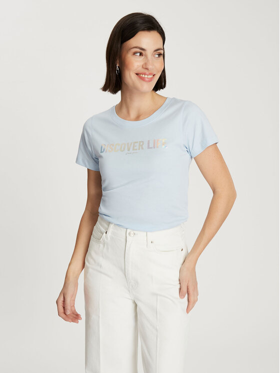Cross Jeans Cross Jeans T-Shirt 56176-071 Niebieski Regular Fit