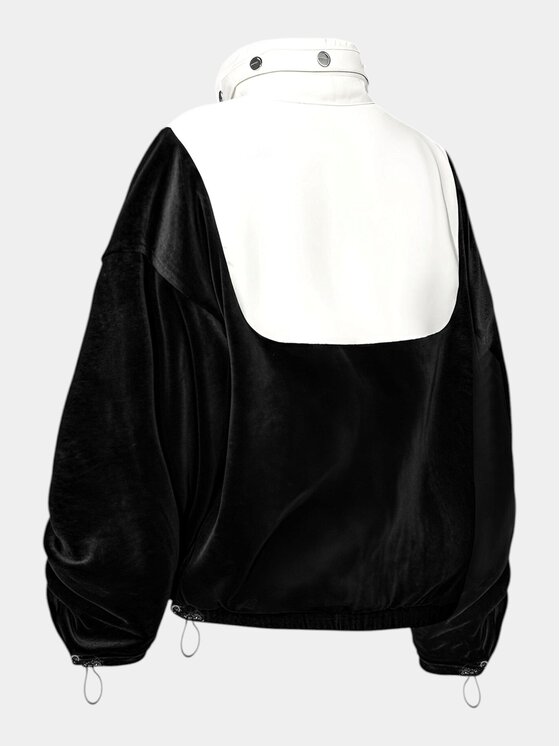 Nobrand Nobrand Kurtka anorak Hanorac catifea - H26748 Czarny Basic Fit