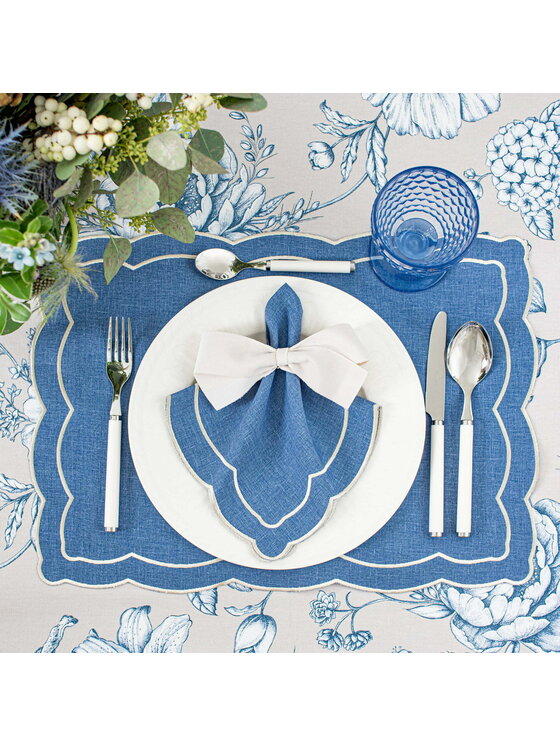 Roseberry Home Roseberry Home Obrus Blossom Blue Niebieski