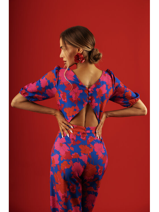 Made of Emotion Made of Emotion Kombinezon M857 Różowy Wide Leg