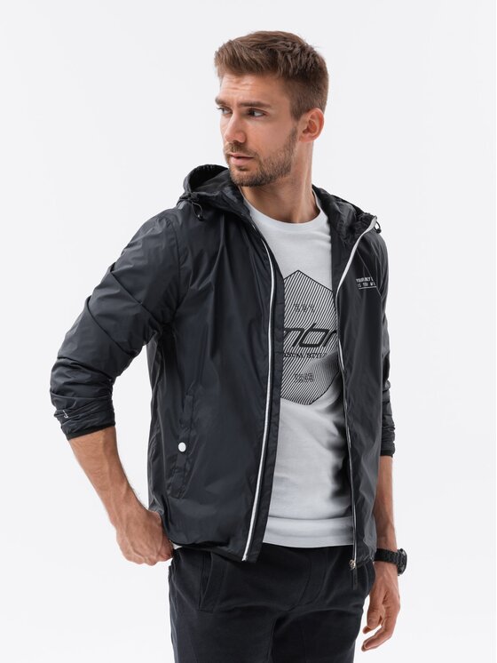 Ombre Ombre Bunda pro přechodné období OM-JANP-0110 Černá Regular Fit