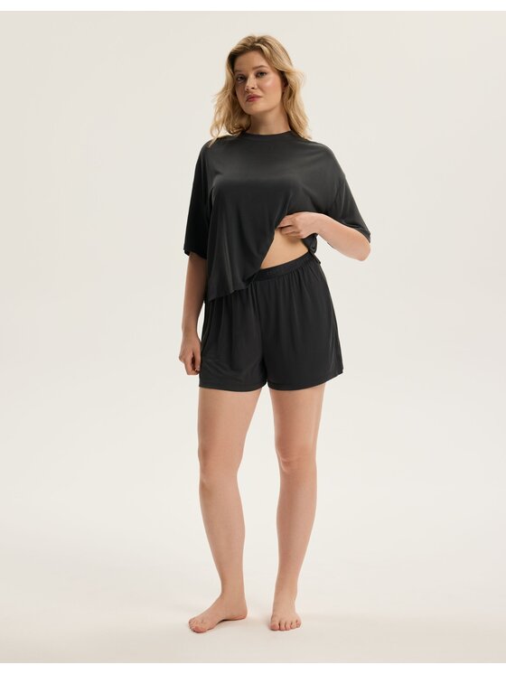 Esotiq Esotiq Szorty 43917 Szary Regular Fit