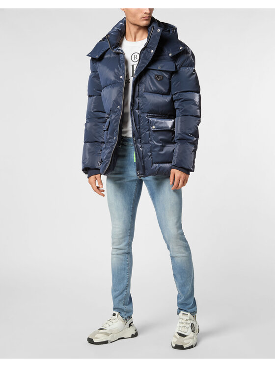 PHILIPP PLEIN PHILIPP PLEIN Giubbotto piumino 22881 Celeste Regular Fit