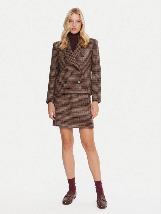 Weekend Max Mara Weekend Max Mara Trapecijos formos sijonas Vata 2525106072 Ruda Regular Fit